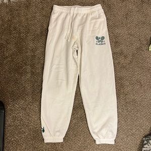 Playboy Pacsun white sweatpants